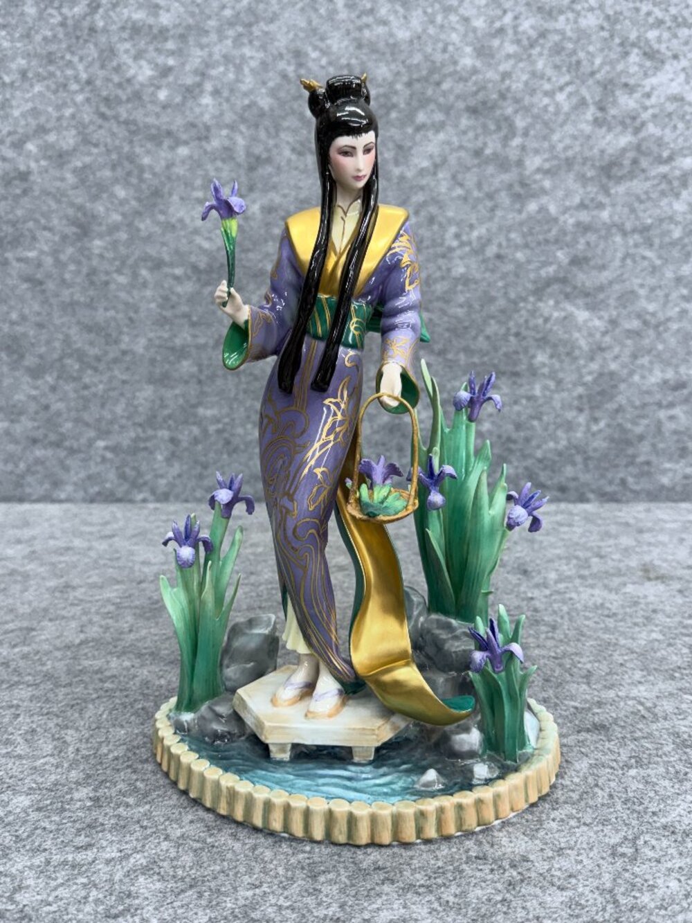 Franklin Mint Ayame Princess of the Iris Blossom Porcelain Figurine Manabu Saito